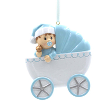 Baby With Baby-car Ornament Personalized Christmas Tree Ornament