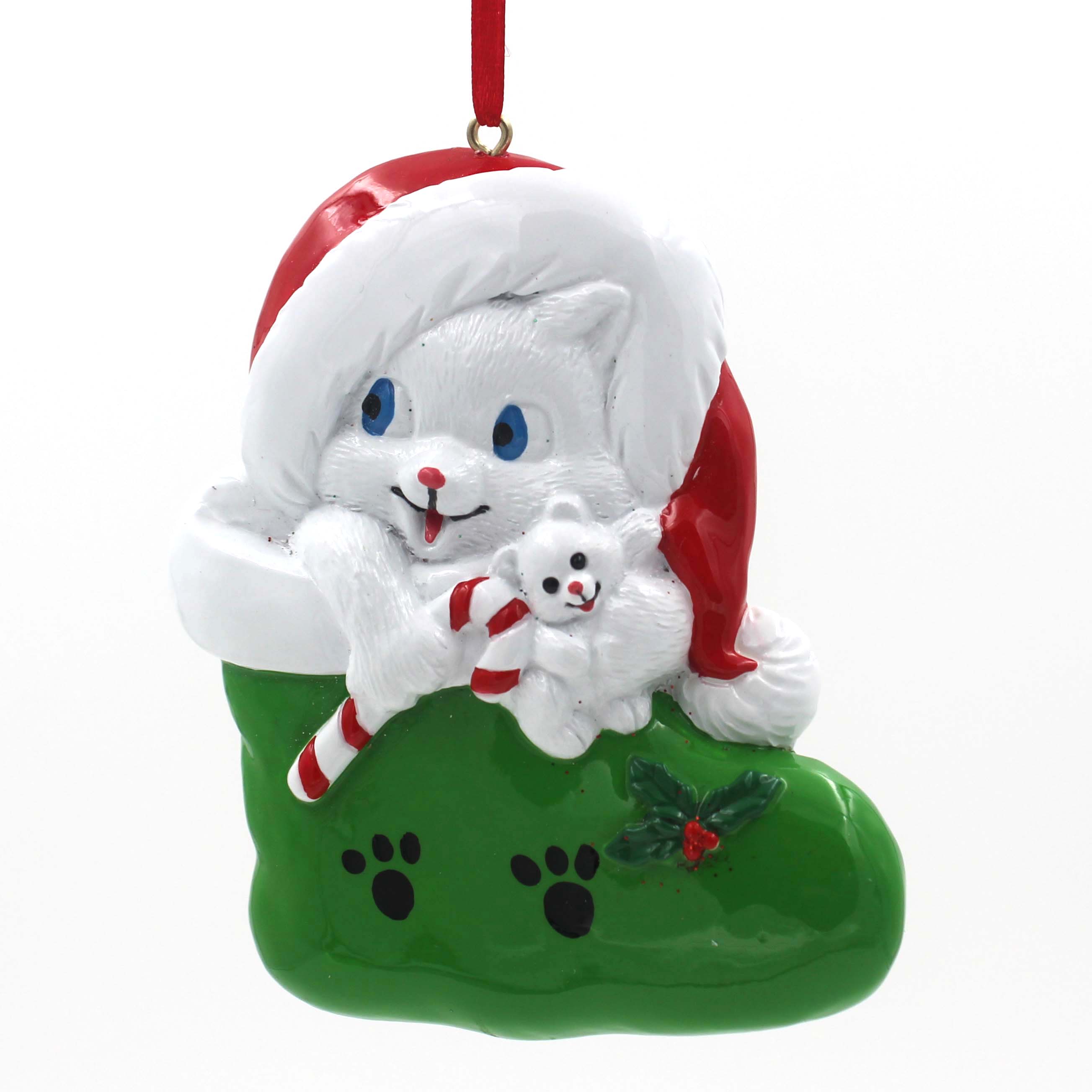 Cat In Sock Ornament Personalized Christmas Tree Ornament