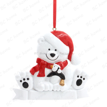Bear With Penguin Personalized Christmas Tree Ornament