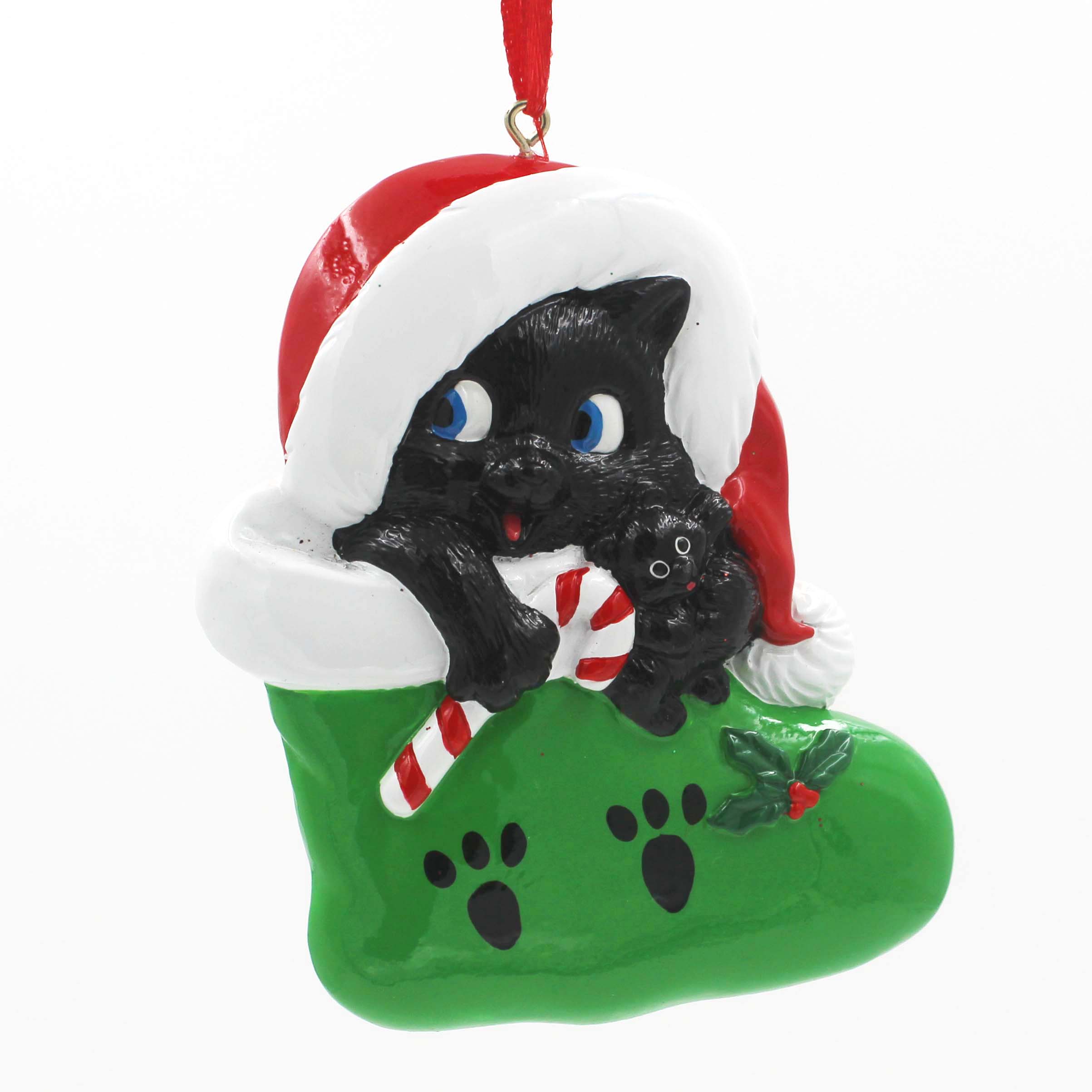 Cat In Sock Ornament Personalized Christmas Tree Ornament
