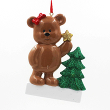 Bear with tree Ornaments Personalized Christmas Tree Ornament