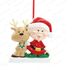 Baby With Deer Personalized Christmas Tree Ornament