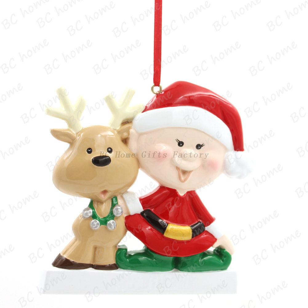 Baby With Deer Personalized Christmas Tree Ornament