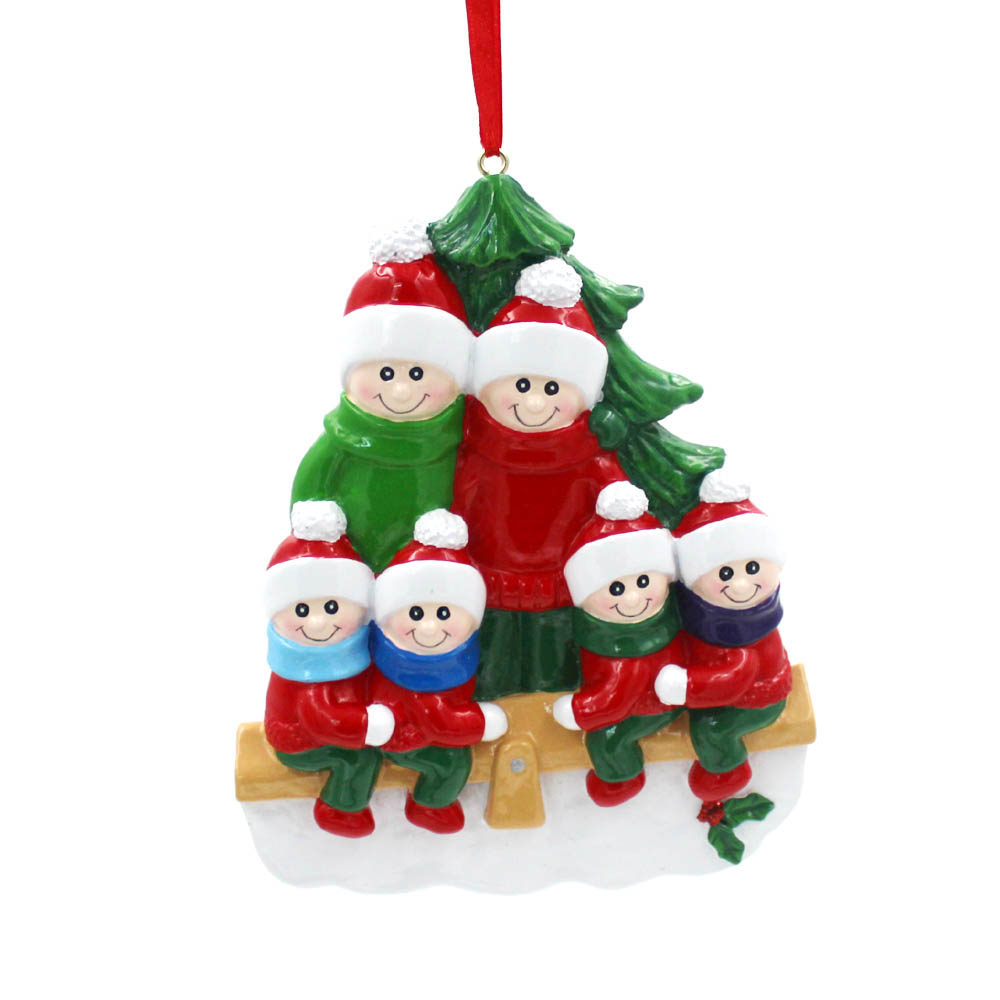 Family People Family Of 6 Personalized Christmas Tree Ornament