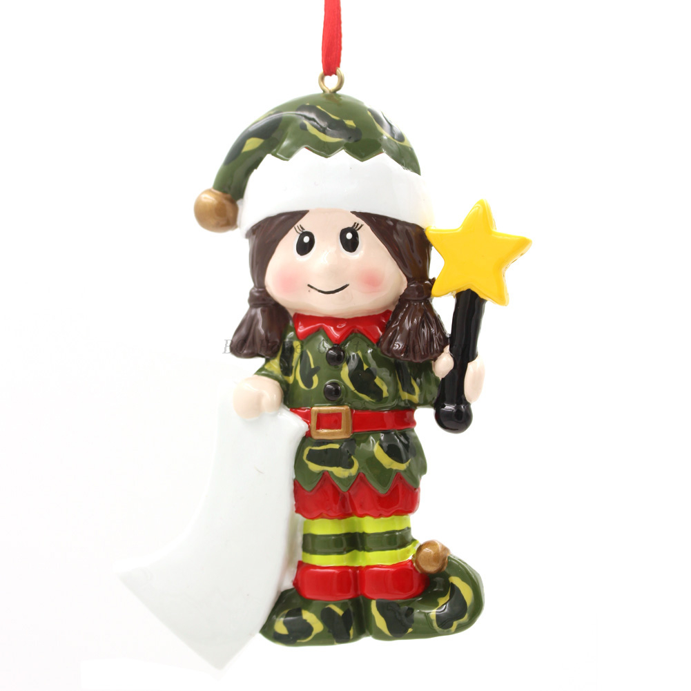 Elf Girl Ornament Personalized Christmas Tree Ornament