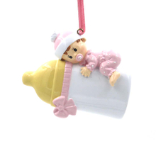 Baby With Bottle Personalized Christmas Tree Ornament