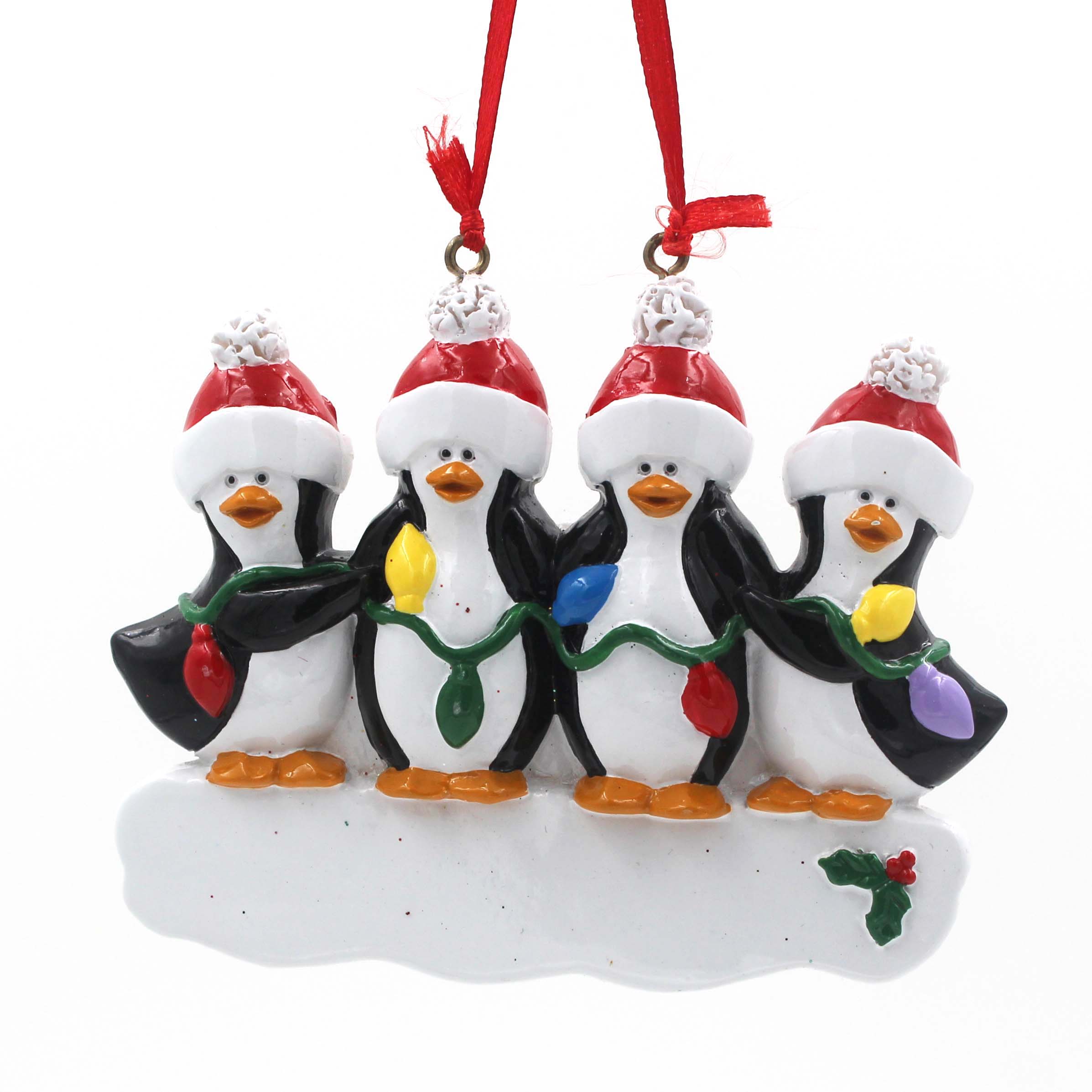 Singing Penguin Family Of 8 Personalized Christmas Tree Ornament