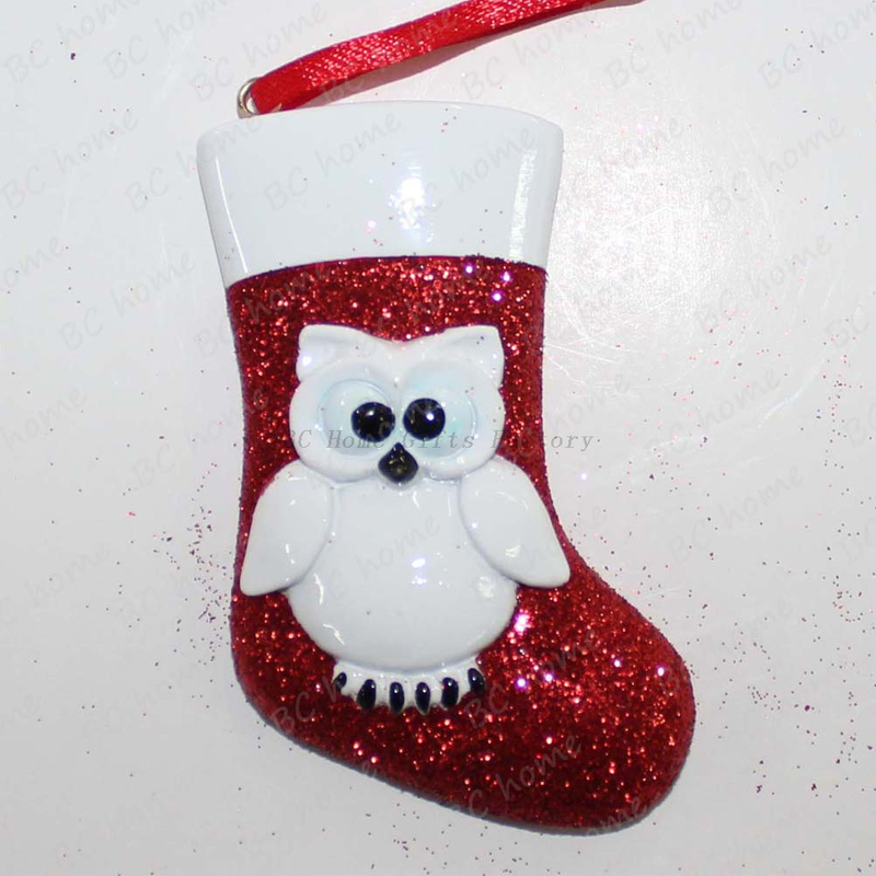 Owl With Sock Ornament Personalized Christmas Tree Ornament