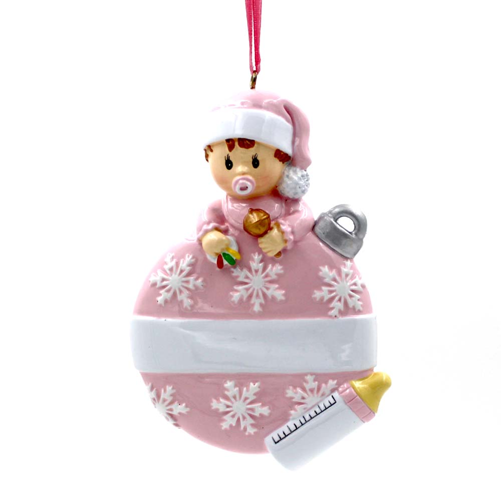 Baby With Xmas Ball Ornament Personalized Tree Ornament