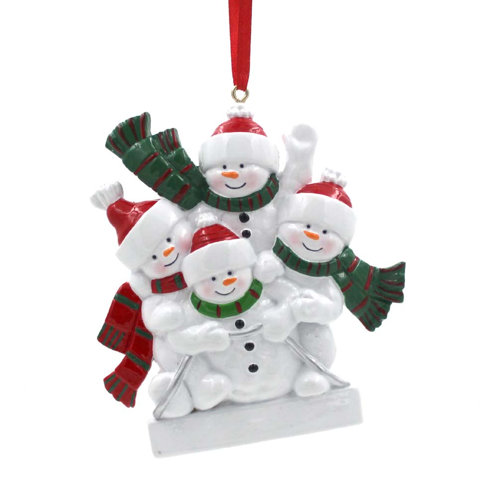Snowman Sleigh Family Of 6 Personalized Christmas Tree Ornament