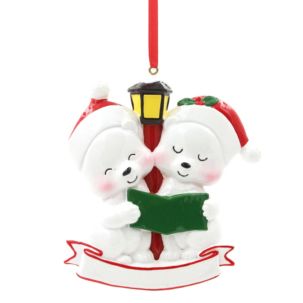 Couple Bear With Book Ornament Personalized Christmas Tree Ornament