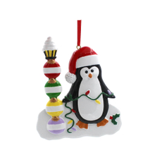 Christmas Penguin With Gifts Box Family Of 4 Personalized Christmas Tree Ornament