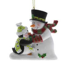 Personlized 3D Snow Man and Penguin Ornament