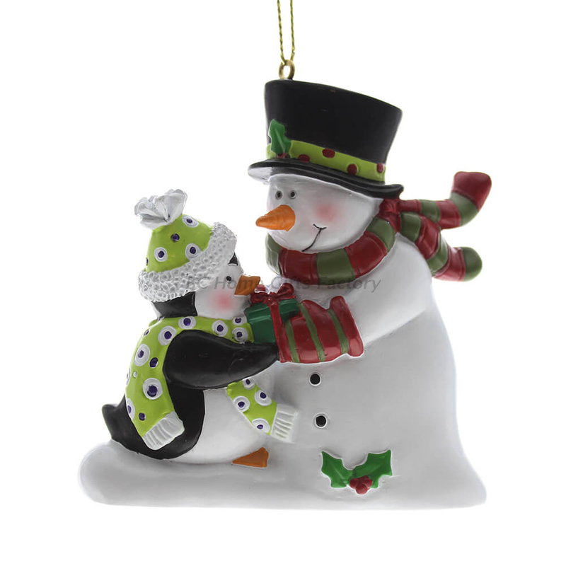 Personlized 3D Snow Man and Penguin Ornament