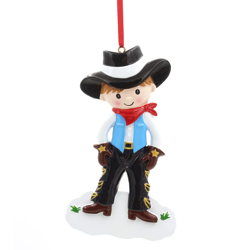 Cowboy and Cowgirl Ornaments Personalized Christmas Tree Ornament