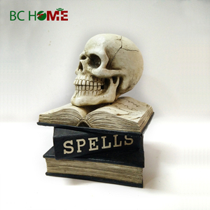 skull on the book Halloween decorations